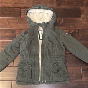 Hollister Green Hooded Coat
